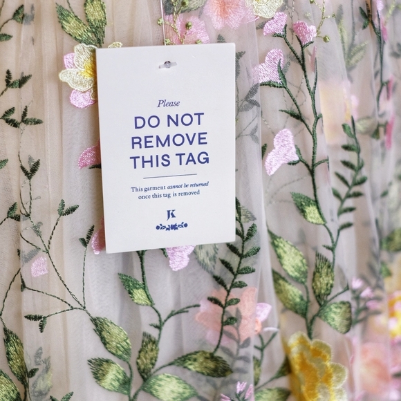 JessaKae Blushing Flora Midi Gown with Puff Sleeves for Cocktail Events, NWT, 2X - Picture 5 of 8